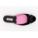 women's slippers SPIGA  black suede (black flower & ribbon)